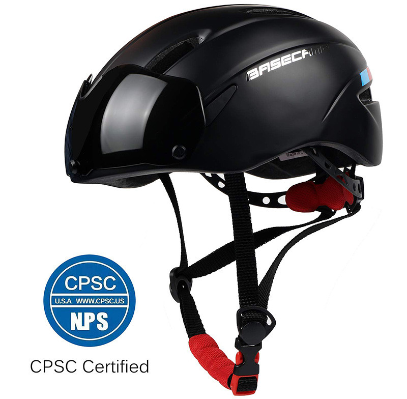 LEADFAS Casque de Vélo Unisexe de Réglable avec Visière de Protection Magnétique Amovible