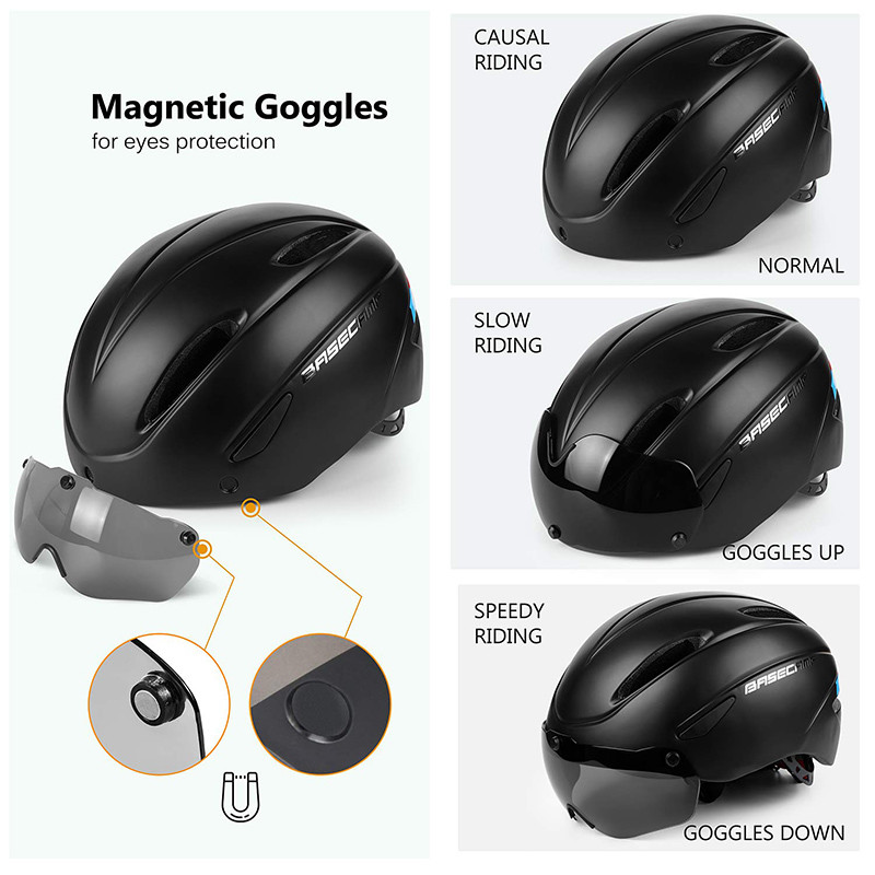 LEADFAS Casque de Vélo Unisexe de Réglable avec Visière de Protection
