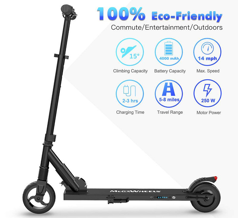 M MEGAWHEELS Trottinette Electrique Ultra Légère Pliable et Réglable en Hauteur pour Ados et Adulte