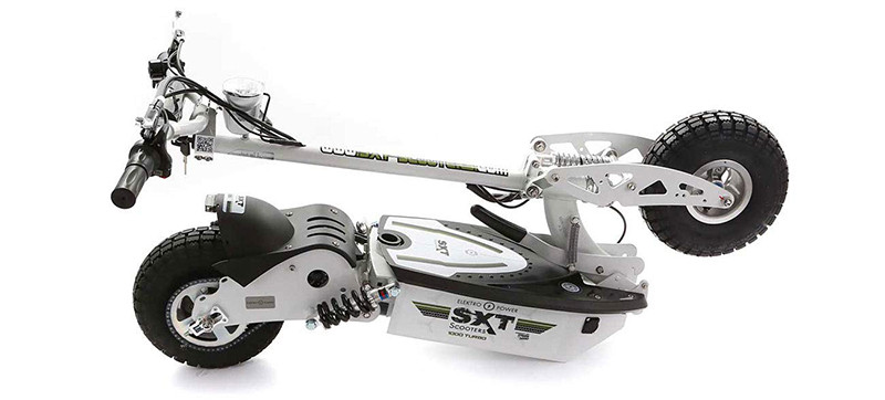SXT scooters Trotinnette électrique 1000 W Turbo Noire Batterie Plomb 12 Ah