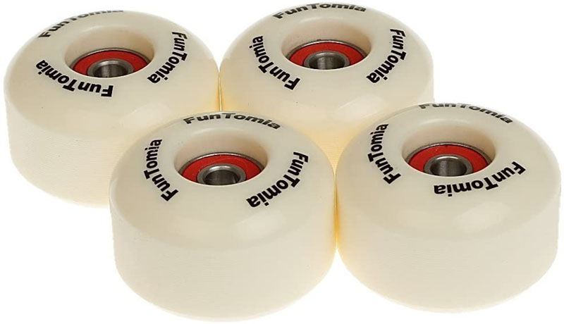 Lot de 4 roues de rechange pour skateboard avec roulements 78 A en polyuréthane haute adhérence pour double inclinaison d'une roue de rue 60 x 44 mm