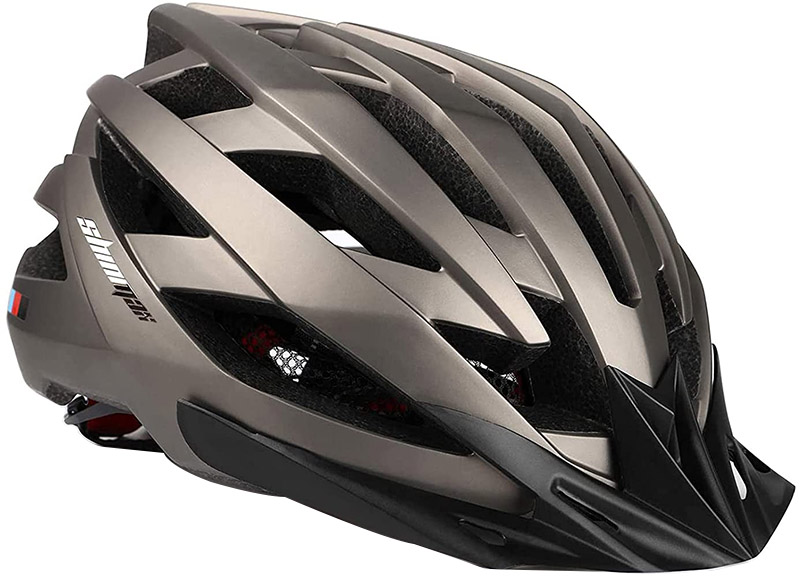 test Casque de vélo Shinmax avec lumière LED USB de Sécurité