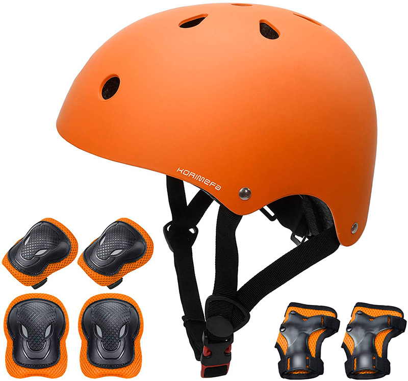 test KORIMEFA Casque Vélo Enfant Set de Protection Roller pour Enfants Filles Garçons 3-13 Ans