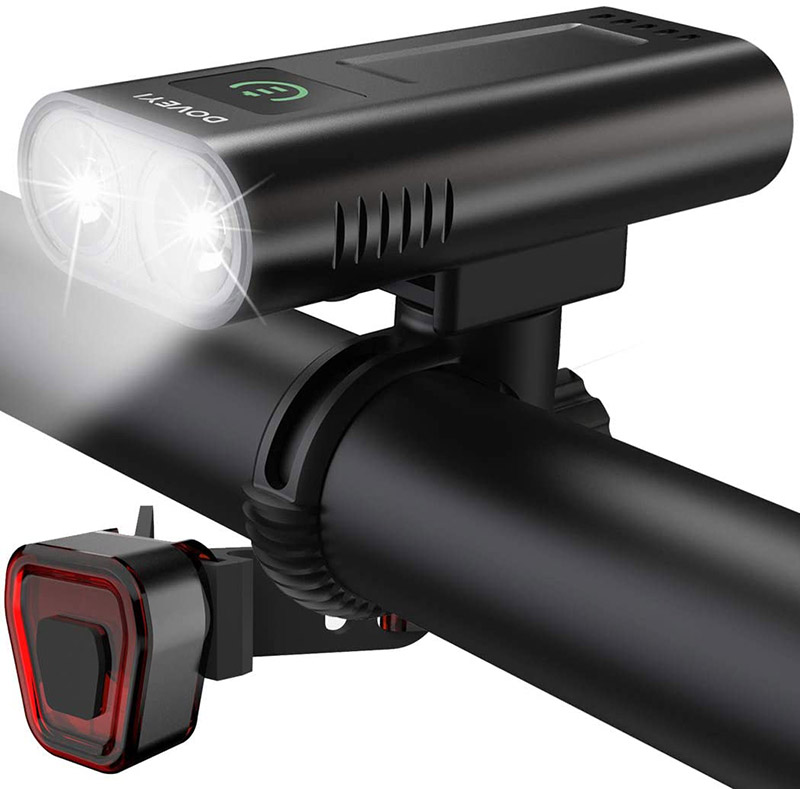 Test DOVEYI Éclairage vélo,Lampe Velo LED puissantes 6400mAh